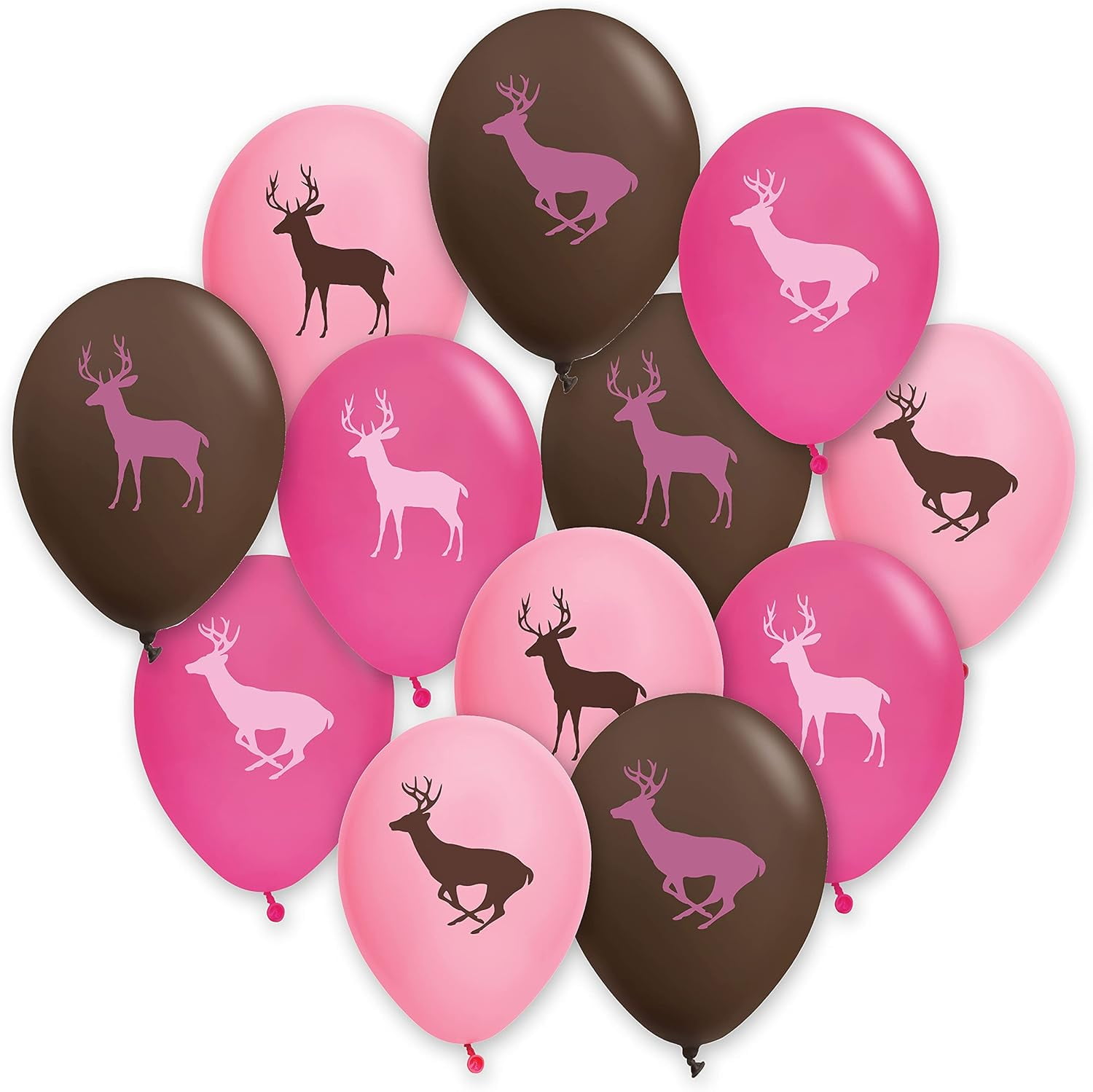 Pink Buck Hunting Party Balloons (12 pcs) Great for Pink Camo Hunter Girls Party Made in