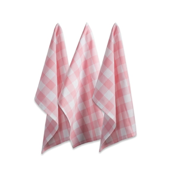 Pink Buffalo Check Dishtowel (Set of 3)