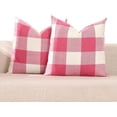 thumbnail image 1 of Pink Buffalo Plaid Couch Pillow Covers 18x18 Set of 2 Outdoor Hot Pink Decorative Farmhouse Checkered Linen Throw Pillow Covers 18 x 18 for Bed Room Couch Patio and Yard, 1 of 6
