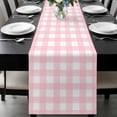 thumbnail image 1 of Pink Buffalo Plaid Table Runner 60 Inches Long, Farmhouse Pink White Checkered Kitchen Coffee Dining Table Decoration for Home Party Birthday Wedding Home Decor 13x60 Inches, 1 of 8