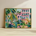 thumbnail image 1 of Pink Building Painting Digital Wall Art Tropical City Landscape Image Palm Tree Painting Colourful Home Decor Maximalist Art Poster 188 Wall Art, Modern Wall , 24x36 UNFRAMED, 1 of 3