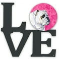 thumbnail image 1 of Pink Bulldog English Metal Wall Artwork LOVE, 1 of 2
