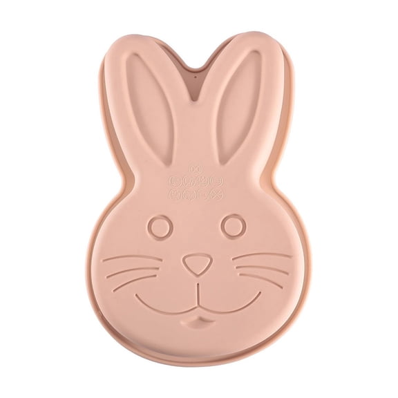 Pink Bunny Cake Mold Baking Pan Easter Bunny Shaped Cake Pan Silicone For Holiday Birthday Party Cake Baking 11.6X7.9X2.1 Inch 1Pc