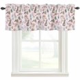 thumbnail image 1 of Pink Bunny Floral Easter Rod Pocket Curtain Valance, Elegant Pastoral Spring Floral Rabbits Farmhouse Window Valance for Living Room, Bedroom, Kitchen 54"W x 18"L, 1 of 9