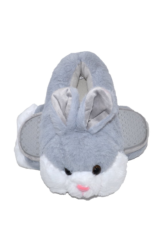 Pink Bunny Slippers for Women Warm Funny Slippers Rabbit plush sneaker slippers(US 8-10, Gray Bunny)