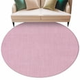 thumbnail image 1 of Pink Burlap Texture Large Area Rugs for Bedroom Living Room, Soft Non Slip Carpet Bedside Rug, Farmhouse Vintage Pink Round Floor Cover Kitchen Accent Rug 5' for Dining Room/Office, 1 of 9