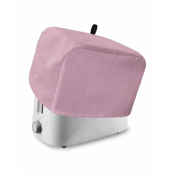Pink Burlap Texture Small Toaster Cover 2 Slice, Kitchen Appliance Covers, Farmhouse Vintage Pink Toaster Oven Cover with Loop, Bread Machine Cover Polyester Dust Cover Protection