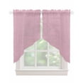 thumbnail image 1 of Pink Burlap Texture Swag Valances for Windows, Farmhouse Vintage Pink Rod Pocket Sheer Valances for Small Windows, Swag Toppers Light Filtering for Kitchen Living Room 2 Panels 36''x36'', 1 of 6