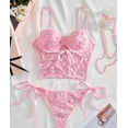 thumbnail image 1 of Pink Bustier Floral Lingerie Set, 1 of 5