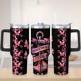 thumbnail image 1 of Pink Butterfly Anchor Stainless Steel Insulated Mug with Lid and Handle, 30oz, 1 of 4