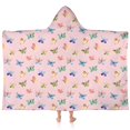 thumbnail image 1 of Pink Butterfly Colorful Wing Pattern Hooded Bath Towel，60"x35" for Ages 3 To 12 Kids, Quick Dry Lightweight Soft Microfiber Hood Beach Towel Cover Up for Kids, 1 of 7