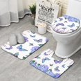 thumbnail image 1 of Pink Butterfly Flower Pattern Bathroom Rugs Sets 3 Piece,Toilet Cover Set,Absorbent Non Slip Bathroom Mats Sets with U-Shaped Contour Rug Toilet Rug Set, 1 of 5
