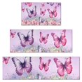 thumbnail image 1 of Pink Butterfly Flower Pattern Kitchen Rugs Sets Of 3,Kitchen Runner Rugs Non Skid Washable,Decorative Kitchen Floor Mats for Kitchen,Sink,Laundry,17"x30"+ 17"x47" + 17"x59", 1 of 6