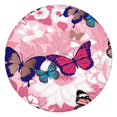 thumbnail image 1 of Pink Butterfly Flower Pattern Round Fitted Tablecloth with Elastic Edge,Dining Table Cover Waterproof,Outdoor Round Tablecloth for Camping,Dining,Indoor and Outdoor, 1 of 7