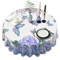 thumbnail image 1 of Pink Butterfly Flower Pattern Round Tablecloth 60"x60",Wrinkle Wipeable Table Cloth for Kitchen Dining Room Picnic Patio Party, 1 of 6