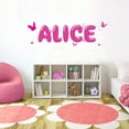 thumbnail image 1 of Pink Butterfly Font3 h12" Made-to-Order Baby Name Kid Room Nursery Wall Art Clear Vinyl décor Decal Sticker, 1 of 2