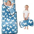 thumbnail image 1 of Pink Butterfly Geometric Pattern Teens Toddler Nap Mat with Pillow, Sleeping Mat Bag for Preschool Daycare 60"x20", 1 of 6