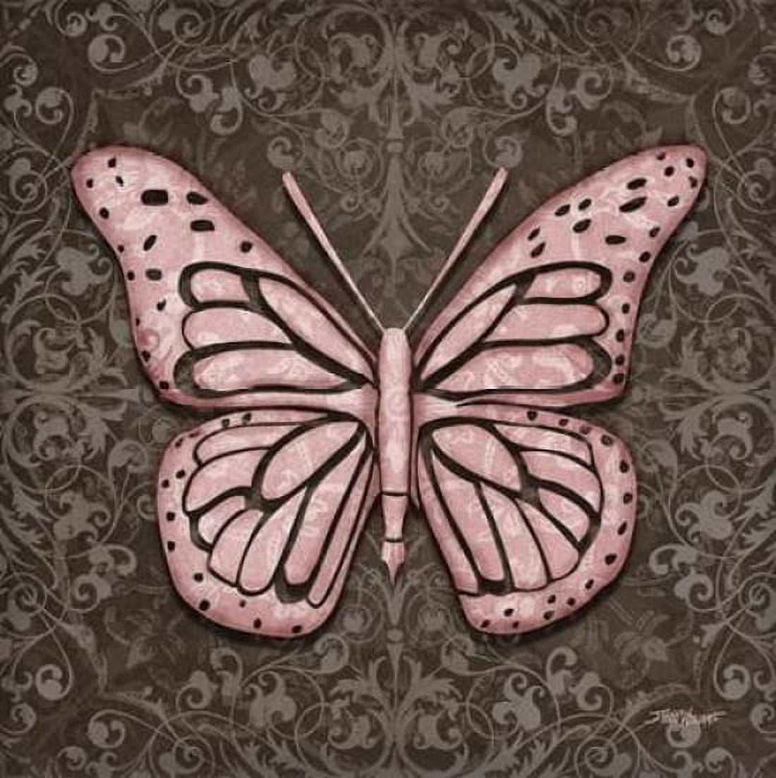 Pink Butterfly IV Canvas Art - Todd Williams (24 x 24)
