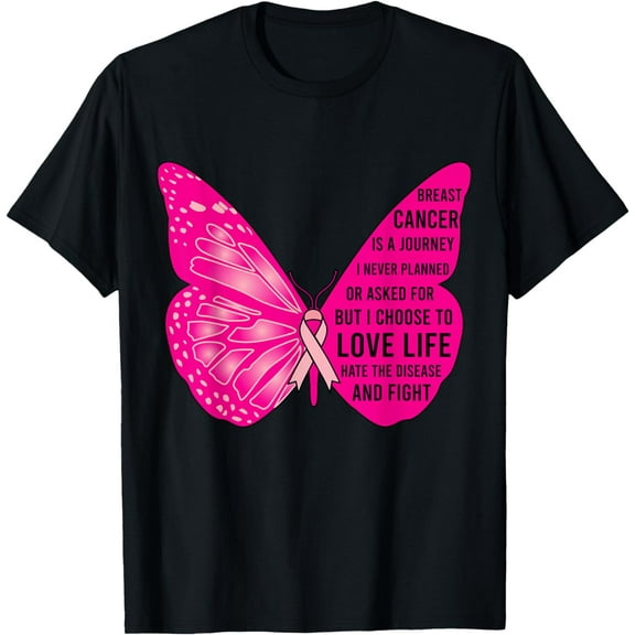 Pink Butterfly Inspirational Breast Cancer Awareness, Gifts T-Shirt mens t rt men，black，women，misfits，journey ，boys