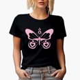 thumbnail image 1 of Pink Butterfly Merch Gift, Black T-Shirt, XL, 1 of 5
