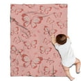 thumbnail image 1 of Pink Butterfly Pattern Blanket,Comfortable Soft Flannel Throw Blanket,All Season,Warm Lightweight Blankets for Sofa Bed Couch Living Room Chair,30"x40", 1 of 4