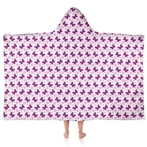 Pink Butterfly Pattern Hooded Bath Towel,50"x30" for Ages 3 To 12 Kids, Quick Dry Lightweight Soft Microfiber Hood Beach Towel Cover Up for Kids