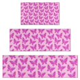 thumbnail image 1 of Pink Butterfly Pattern Kitchen Rugs Sets Of 3,Kitchen Runner Rugs Non Skid Washable,Decorative Kitchen Floor Mats for Kitchen,Sink,Laundry,17"x30"+ 17"x47" + 17"x59", 1 of 6