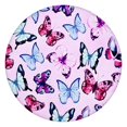 thumbnail image 1 of Pink Butterfly Pattern Round Fitted Tablecloth with Elastic Edge,Dining Table Cover Waterproof,Outdoor Round Tablecloth for Camping,Dining,Indoor and Outdoor, 1 of 7