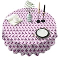 thumbnail image 1 of Pink Butterfly Pattern Round Tablecloth 60"x60",Wrinkle Wipeable Table Cloth for Kitchen Dining Room Picnic Patio Party, 1 of 6