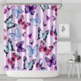 thumbnail image 1 of Pink Butterfly Pattern Shower Curtain 72"x84" ,Bathroom Decorative Shower Curtains Set with 12 Hooks,Modern Waterproof Washable Shower Curtain, 1 of 6