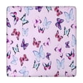 thumbnail image 1 of Pink Butterfly Pattern Square Fitted Tablecloth with Elastic Edge,Square Table Cover,Washable Elastic Table Cover for Home Kitchen Party Decor 34"x34", 1 of 6