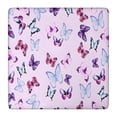 thumbnail image 1 of Pink Butterfly Pattern Square Fitted Tablecloth with Elastic Edge,Square Table Cover,Washable Elastic Table Cover for Home Kitchen Party Decor 36"x36", 1 of 6