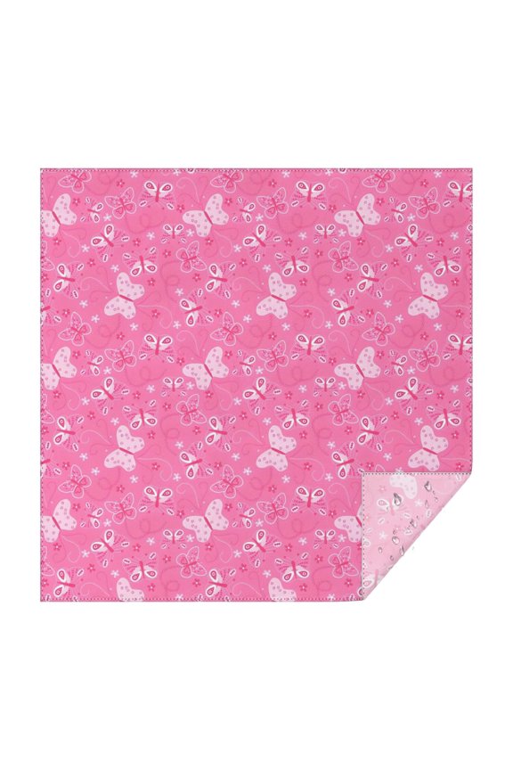 Pink Butterfly Pattern Square Tablecloth,Waterproof Square Table Cover,Wipeable Spillproof Washable Table Cover for Home Kitchen Party Decor 42"X42"(107x107cm)
