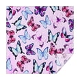 thumbnail image 1 of Pink Butterfly Pattern Square Tablecloth,Waterproof Square Table Cover,Wipeable Spillproof Washable Table Cover for Home Kitchen Party Decor 60"x60"(152x152cm), 1 of 6