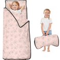 thumbnail image 1 of Pink Butterfly Pattern Teens Toddler Nap Mat with Pillow, Sleeping Mat Bag for Preschool Daycare 59"x22", 1 of 6