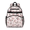 thumbnail image 1 of Pink Butterfly Pink Wings Pattern Cute School Backpack Bag for School with Padded Back and Adjustable Shoulder Straps 15.25"x11.5"x5.25", 1 of 5