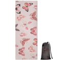 thumbnail image 1 of Pink Butterfly Pink Wings Pattern Hot Yoga Mat Towel Non Slip for Hot Yoga - Quick-Drying Yoga Mat Cover with 4 Corner Pockets with Travel Bag - Hot Yoga Towel Non Slip 70"x26", 1 of 6