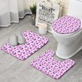 thumbnail image 1 of Pink Butterfly Purple Wing Pattern Bathroom Rugs Sets 3 Piece,Toilet Cover Set,Absorbent Non Slip Bathroom Mats Sets with U-Shaped Contour Rug Toilet Rug Set, 1 of 5