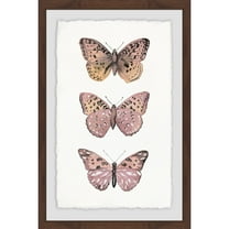 Pink Butterfly Trio Framed Painting Print
