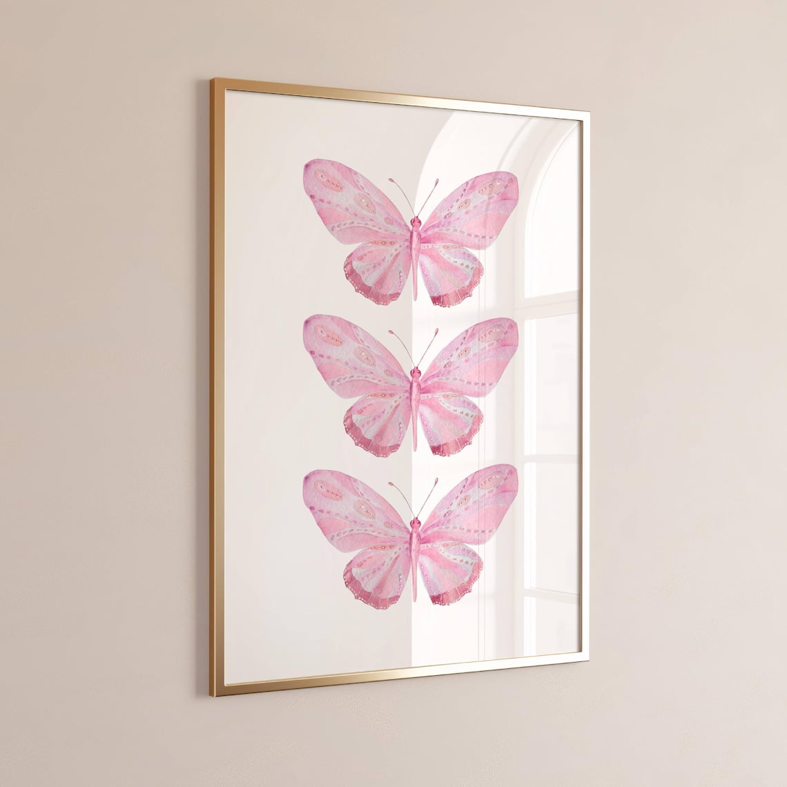 Pink Butterfly Watercolor Print, Cute Preppy Girly Dorm Wall Art ...