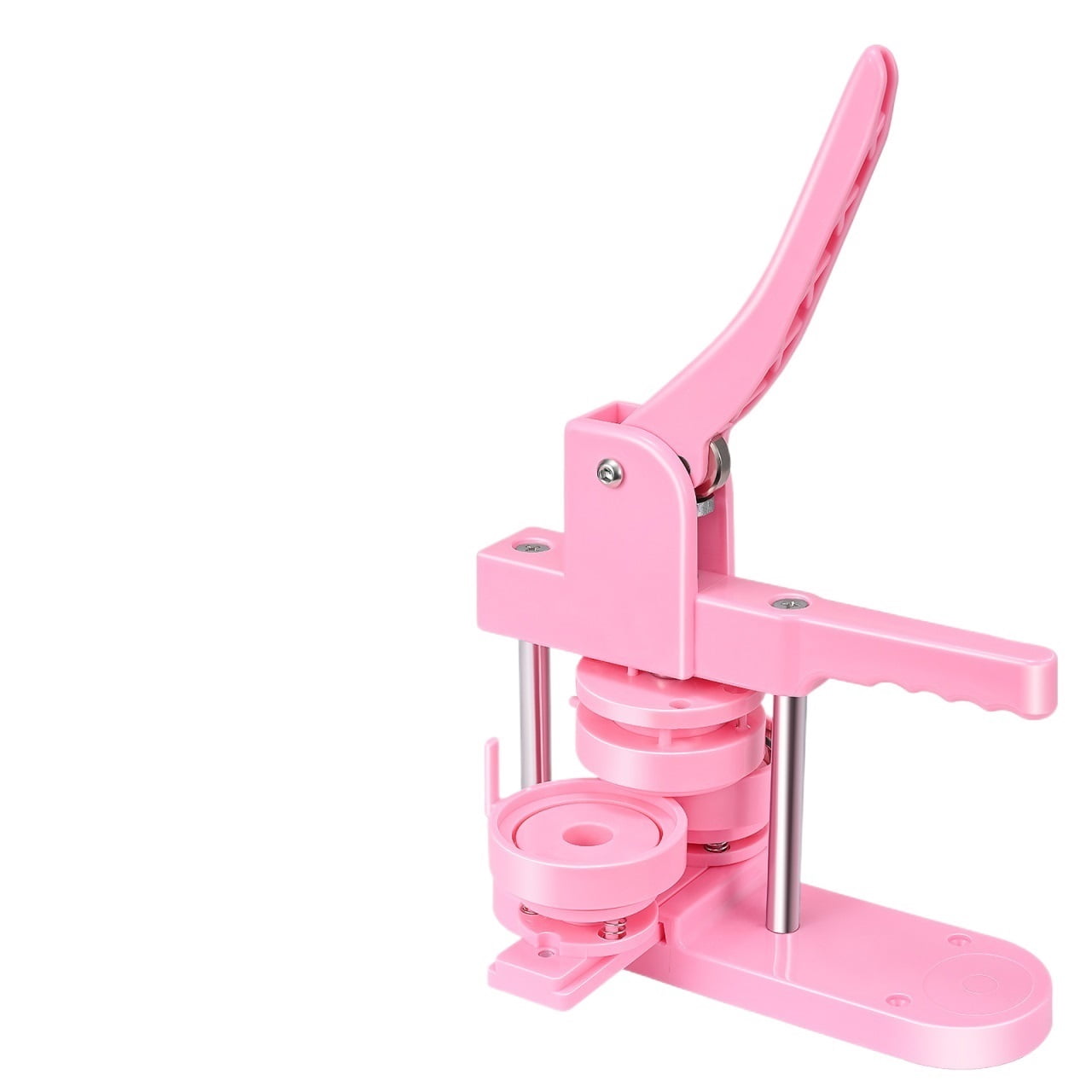 Pink Button Badge Maker Machine 32mm Mold Button Pin Press Machine ,Beginner-Friendly