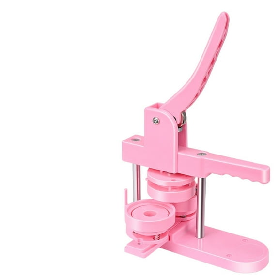 Pink Button Badge Maker Machine 32mm Mold Button Pin Press Machine ,Easy to Use