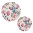 thumbnail image 1 of Pink Cactus and Butterflies Flowers Trivet Mats Pot Holders Cotton Woven Non-Slip Heat Resistant for Hot Pots Pans Pats for Cooking Baking Set of 2, 1 of 7