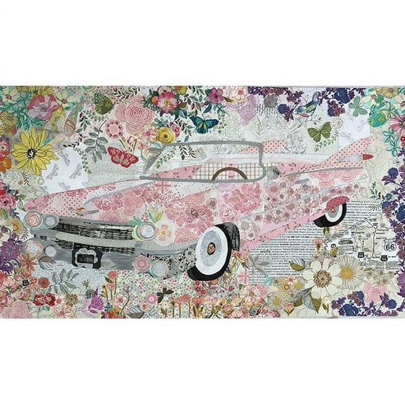 Pink Cadillac Collage Quilt Pattern by Fiberworks