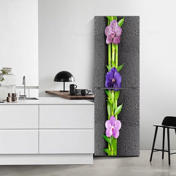 Pink Cake Rose Fridge Stickers Door Cover Decoration Vinyl Refrigerator Wallpaper Self-adhesive Fruit Sweet Girls Freezer Film