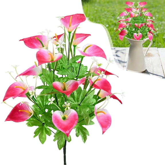 Pink Calla Lily, Calla Lily Bulbs, Calla Lily Artificial Flowers, Artificial Mini Calla Lily Flower, Realistic Spring Bridal Bouquets for Bride, Faux Calla Lily for Kitchen Vase Arrangement 1Pcs