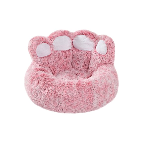 Pink Calming Cuddler Warming Dog Cat Bed With Luxurious Faux Fur Soft Sponge Filling And Non-Slip Bottom For Small Medium Dogs And Cats 19.68X19.68X3.93 In 1.10 Lb
