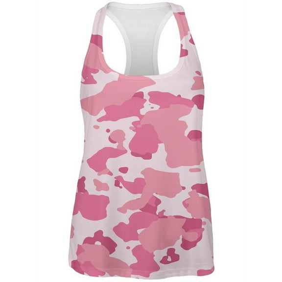 Pink Camo All Over Womens Work Out Tank Top - 2X-Large