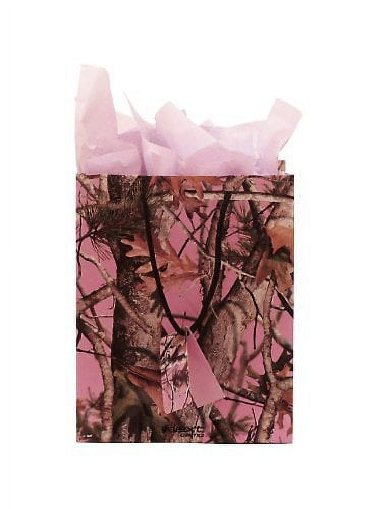 HAVERCAMP Pink Camo Gift Bag Next Camo Vista 10 X 12.5 X 4.25" Includes Pink Tissue