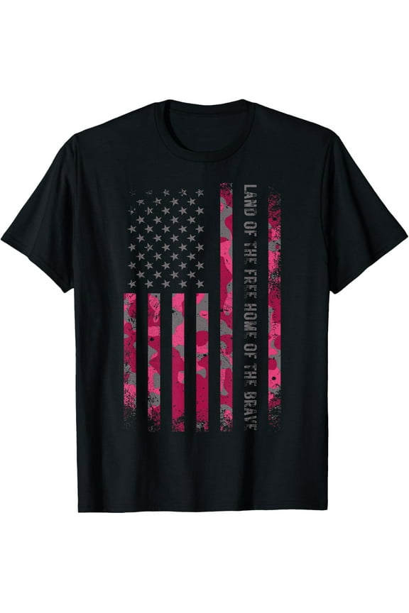 USA Flag Military Camouflage Distressed Grunge Tee T-Shirt